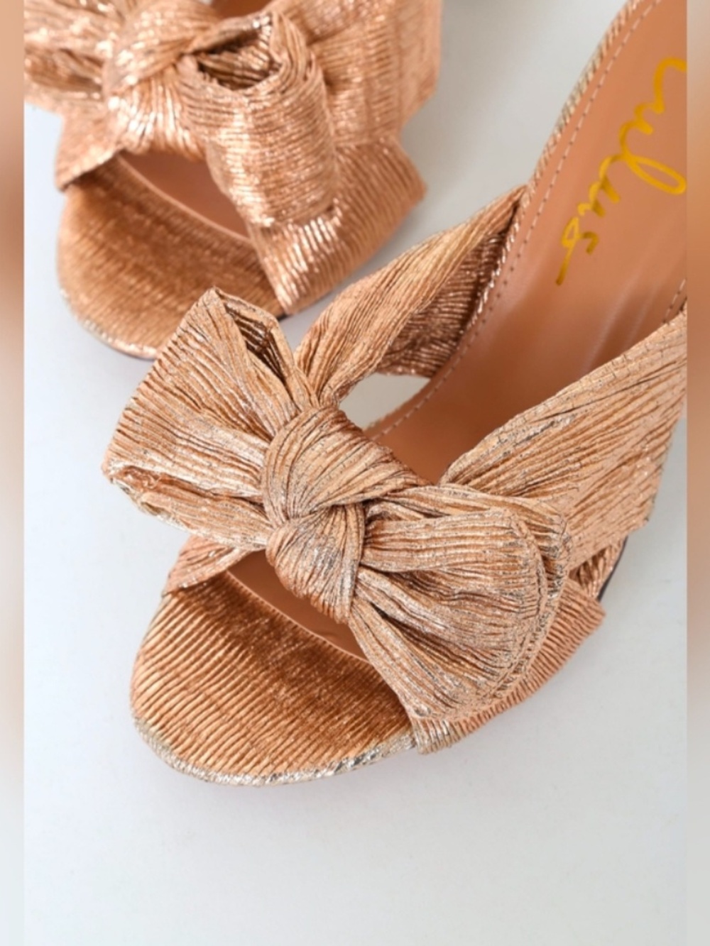 Lulu’s Dorothea Rose Gold Knotted Heels
